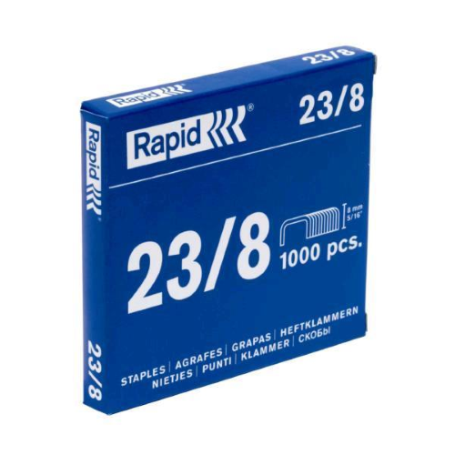 Rapid Standard - Punti metallici - 23/8 - 8 mm - acciaio galvanizzato - pacco da 1000 - per Fashion HD110